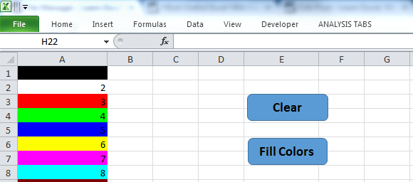 Change Background Color of Cell Range in Excel VBA - Analysistabs