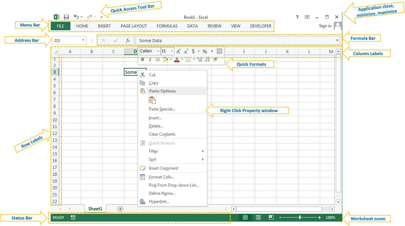 Excel Interface explained