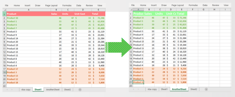 Excel VBA Copy Range to Another Sheet with Formatting