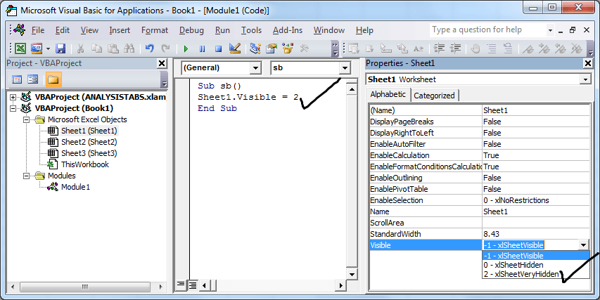 vba hide unhide worksheets excel macro code