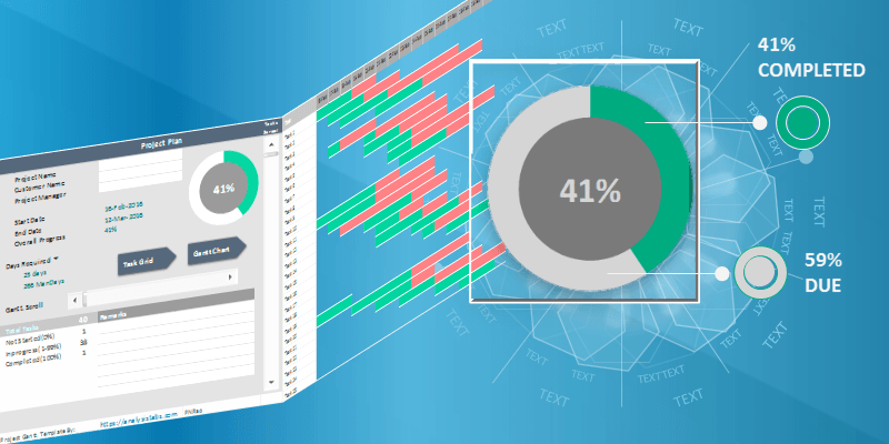 Overall Project Status in Excel 2013 Gantt Project Plan