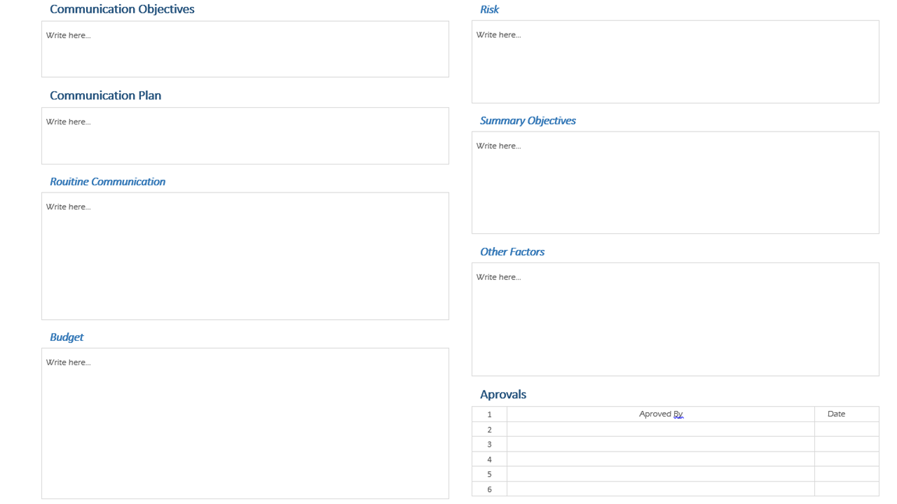 Project Communication Plan