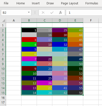 VBA ColorIndex Property of Excel Range Shape Chart Background Color