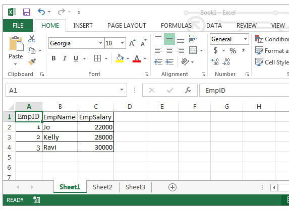 Таблица sql в excel