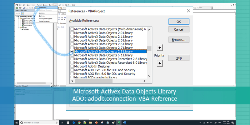 adodb.connection VBA Reference