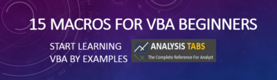 Excel VBA Macros for Beginners - 15 Examples File download - Analysistabs