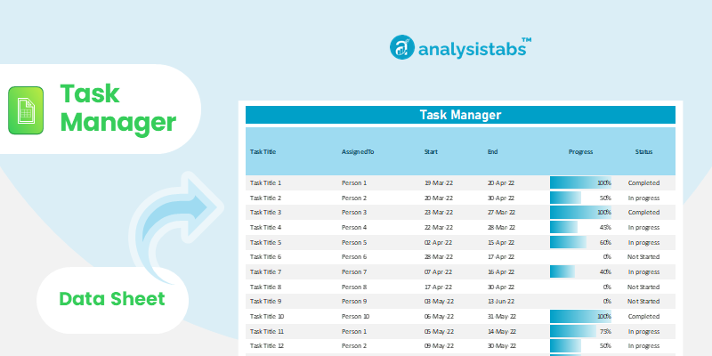 Task Management Data Sheet