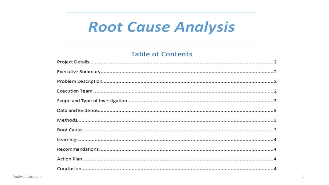 RCA  Route Cause Analysis Word Template Inside Agenda Template Word 2007